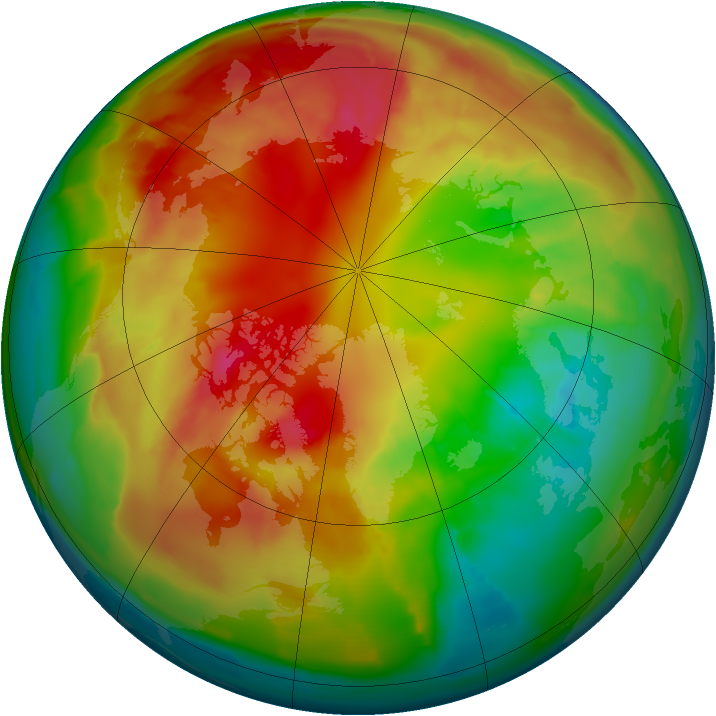 Arctic ozone map for 22 February 2012
